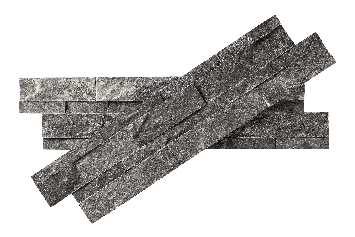 3D мозаика из камня RKS SLATE Кварцит Monsoon Black Rockface