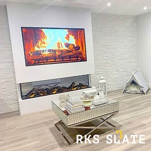 Декоративный камень плитка на стену — 3D панели RKS SLATE Кварцит White Quartz Classic