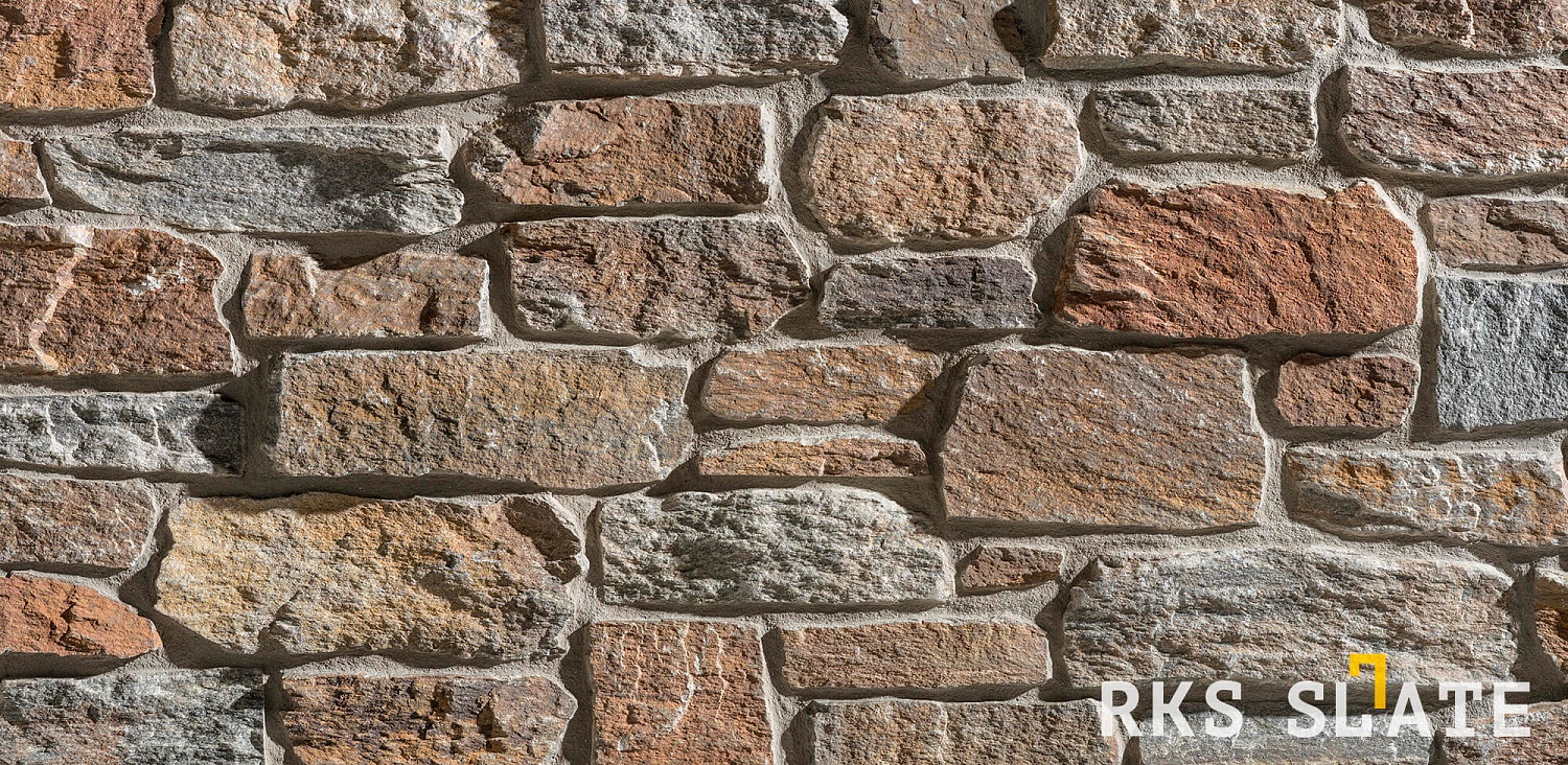 Фасадный камень RKS SLATE Bergen Blend Castle: Неповторимая текстура, богатая цветовая палитра