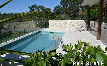 Облицовка бассейнов натуральным камнем RKS SLATE Beige Slate Modern: стиль и долговечность