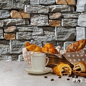 Отделка камнем в интерьере гостиной 3D панели Кварцит Boston Blend Country