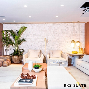 Декоративный камень в отделке интерьера 3D панели RKS SLATE Песчаник White Sandstone Country