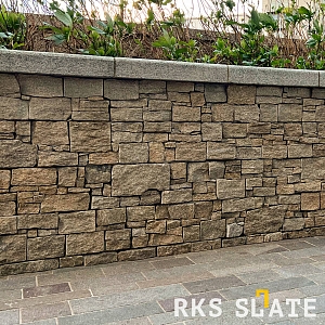 Камень для цоколя дома RKS SLATE Кварцит Sesame Yellow