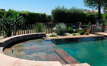 Облицовка бассейна натуральной сланцевой плиткой Copper Natura: Превосходство природы в вашем водном пространстве