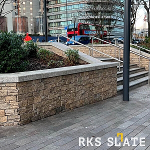 Камень для наружной отделки цоколя RKS SLATE Кварцит Sesame Yellow