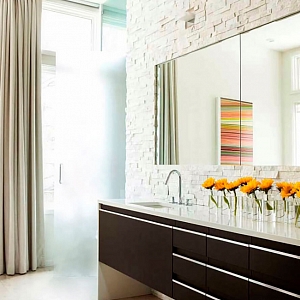 Белая плитка в ванную фото — 3D панели RKS SLATE Кварцит White Quartz Classic