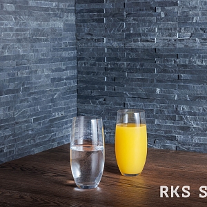 Камень в интерьере 3D мозаика из камня RKS SLATE Сланец Black Pencil