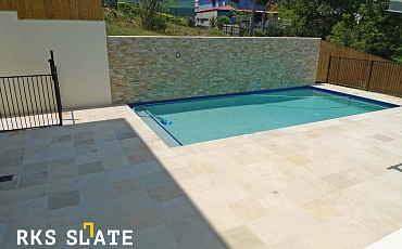 Облицовка бассейнов натуральным камнем RKS SLATE Beige Slate Modern: стиль и долговечность