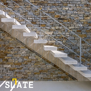 Натуральный камень для отделки лестницы — RKS SLATE