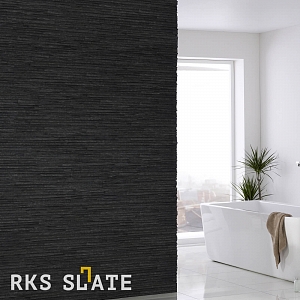 Натуральный камень в ванной 3D панели RKS SLATE Сланец Black Waterfall Pencil