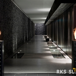 Натуральный камень в интерьере RKS SLATE Сланец Black Slate Country