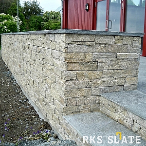 Облицовочный камень для цоколя RKS SLATE Кварцит Sesame Yellow