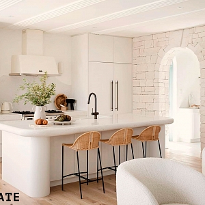 Отделка камнем в интерьере 3D панели RKS SLATE Песчаник White Sandstone Country