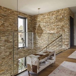 Отделка бетонных лестниц камнем 3D панели RKS SLATE Кварцит Multi Quartz Country