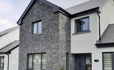 Фасадный камень в облицовки дома - 3D панели из Сланца Black Slate Country