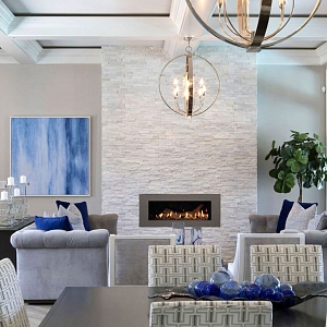 Камины из камня в интерьере — 3D панели RKS SLATE Кварцит White Quartz Classic