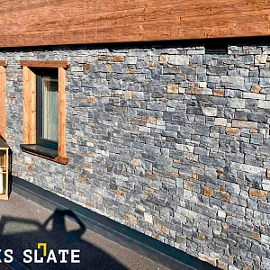 Панели для цоколя из натурального камня RKS SLATE Кварцит Nordic Blend Country