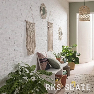 Камень в дизайне интерьера — 3D панели RKS SLATE Кварцит White Quartz Classic