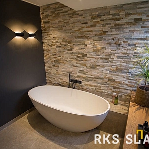 3D панели RKS SLATE Сланец Beige Slate Classic, используемые для отделки стен в ванной комнате