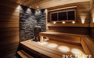 Натуральный камень для отделки бани - 3D мозаика из камня RKS SLATE Сланец Black Bark Rockface: стильный и долговечный интерьер