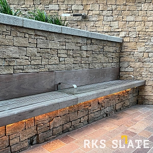 Камень для отделки цоколя RKS SLATE Кварцит Sesame Yellow