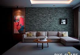 3D панели RKS SLATE Сланец Black Waterfall Pencil